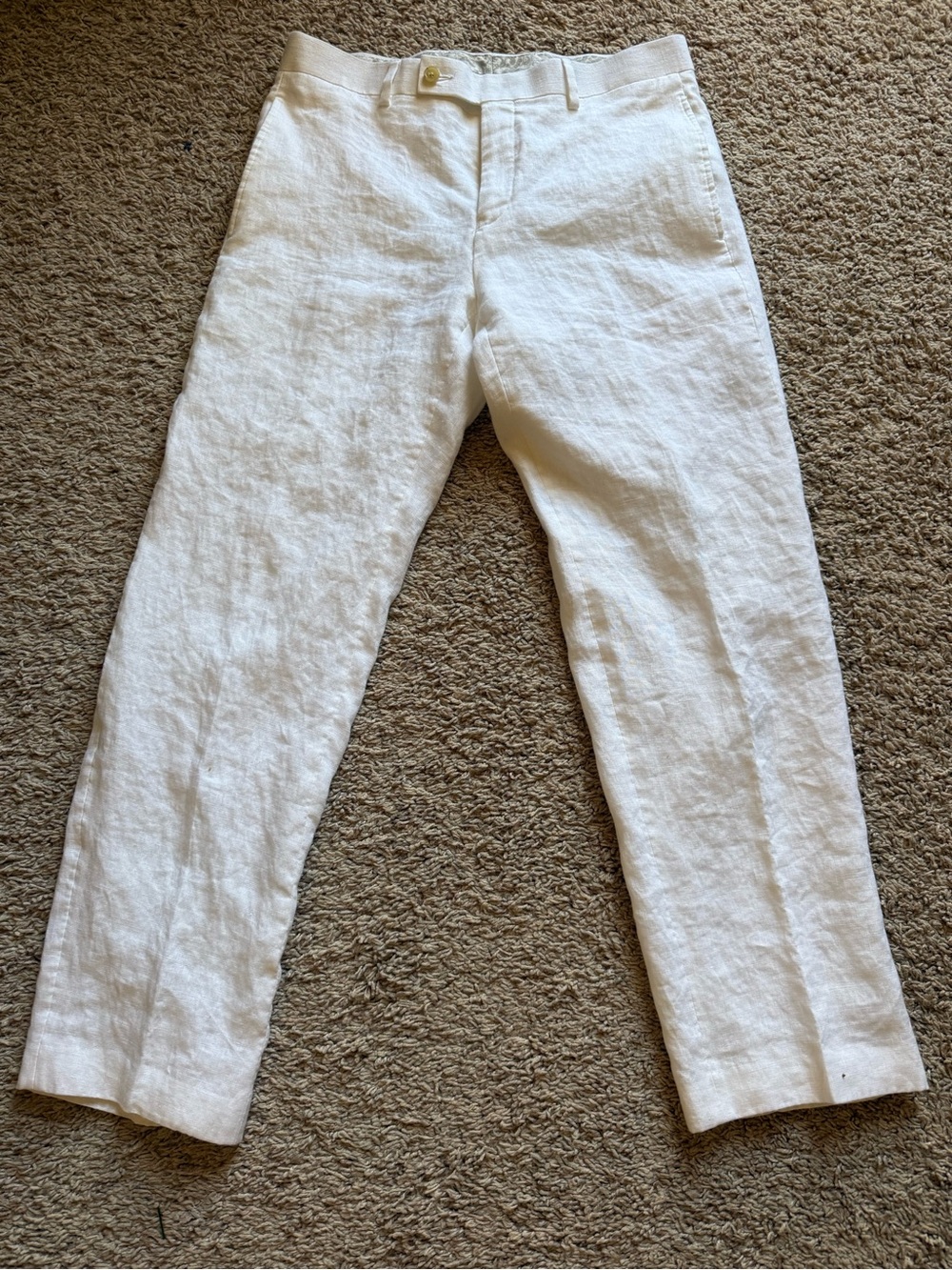 Ralph Lauren Men's White Linen Chinos